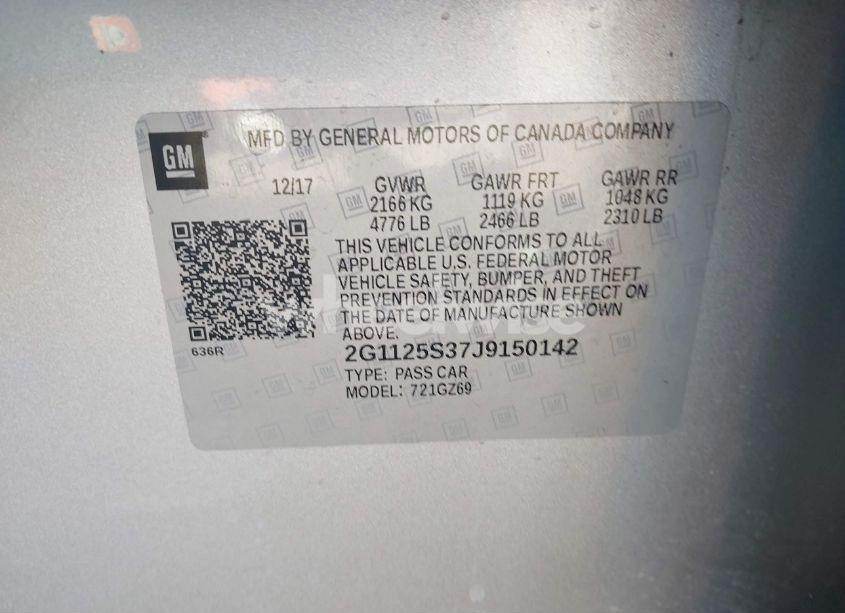 Photo 9 of 2018 Chevrolet Impala 2LZ (VIN 2G1125S37J9150142)