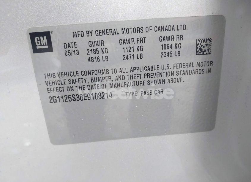 Photo 9 of 2014 Chevrolet Impala 2LT (VIN 2G1125S38E9108214)