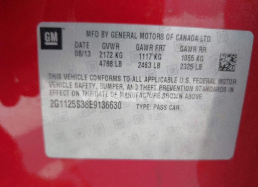 Photo 9 of 2014 Chevrolet Impala 2LT (VIN 2G1125S38E9136630)