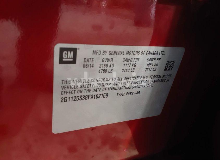 Photo 9 of 2015 Chevrolet Impala 2LT (VIN 2G1125S38F9102169)