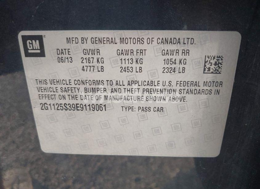 Photo 9 of 2014 Chevrolet Impala 2LT (VIN 2G1125S39E9119061)