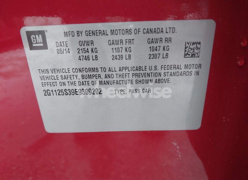 Photo 9 of 2014 Chevrolet Impala 2LT (VIN 2G1125S39E9309202)