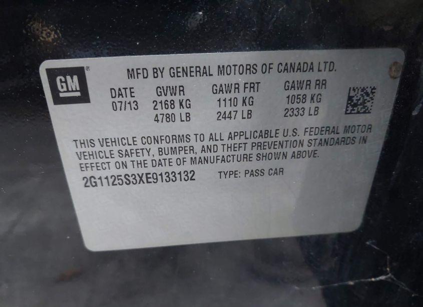 Photo 9 of 2014 Chevrolet Impala 2LT (VIN 2G1125S3XE9133132)