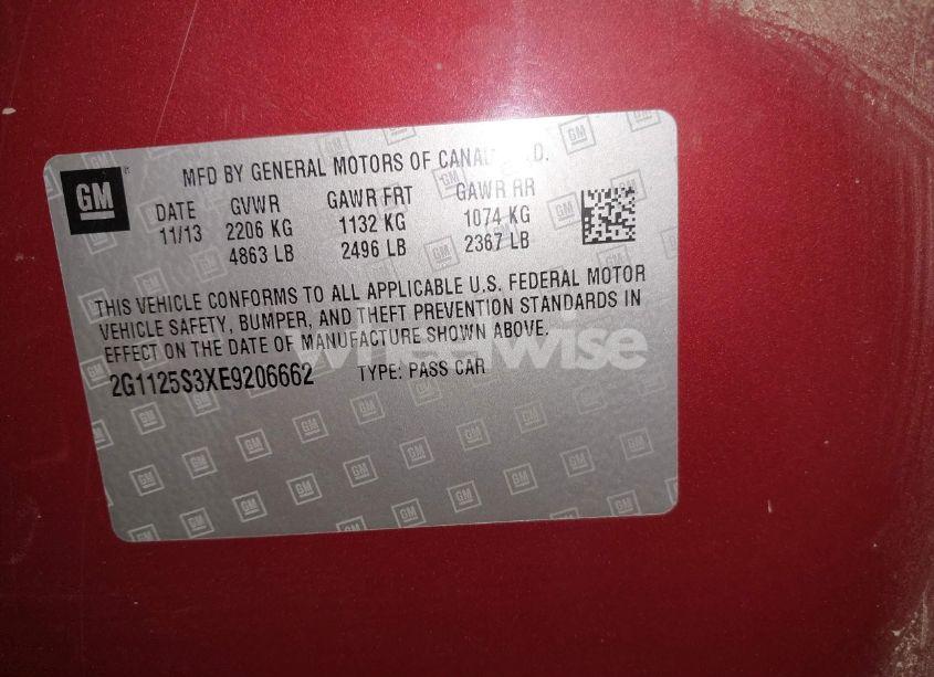 Photo 9 of 2014 Chevrolet Impala 2LT (VIN 2G1125S3XE9206662)