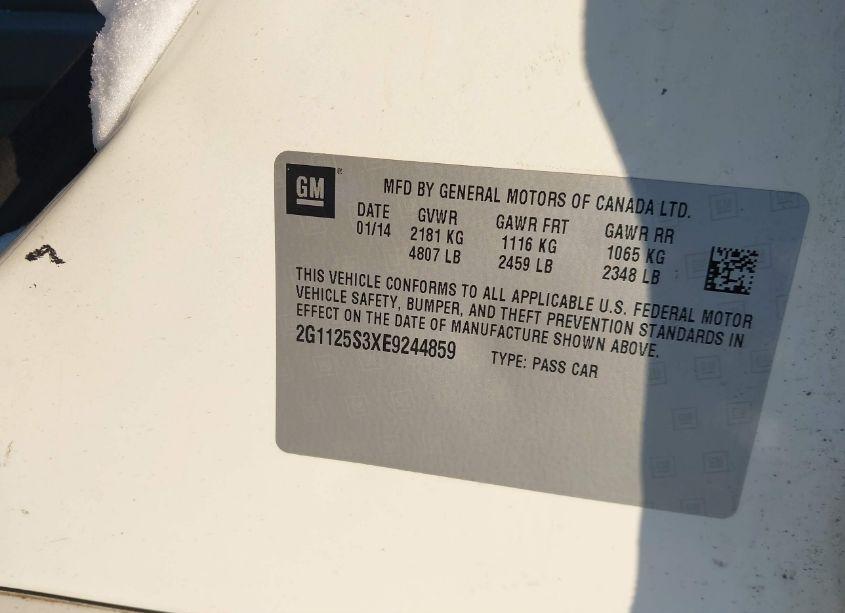 Photo 9 of 2014 Chevrolet Impala 2LT (VIN 2G1125S3XE9244859)