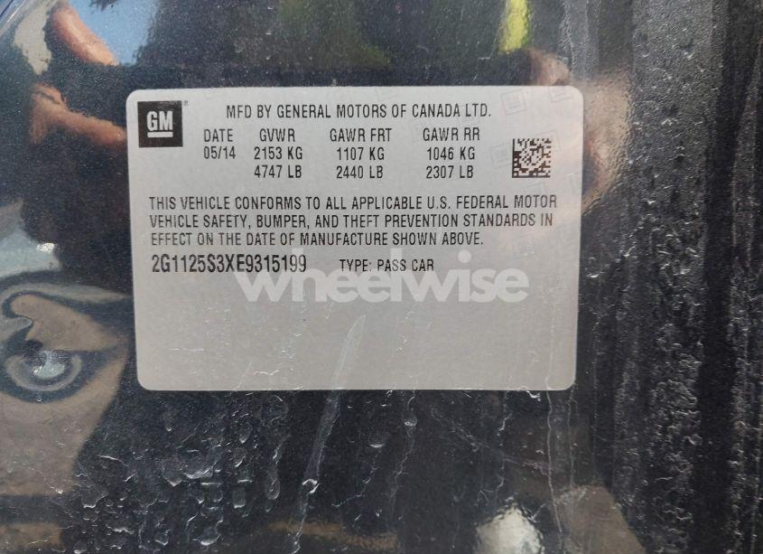 Photo 9 of 2014 Chevrolet Impala 2LT (VIN 2G1125S3XE9315199)