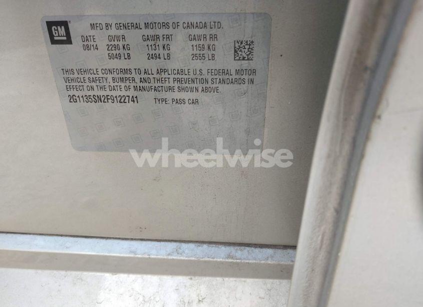 Photo 9 of 2015 Chevrolet Impala CNG 3LT (VIN 2G1135SN2F9122741)