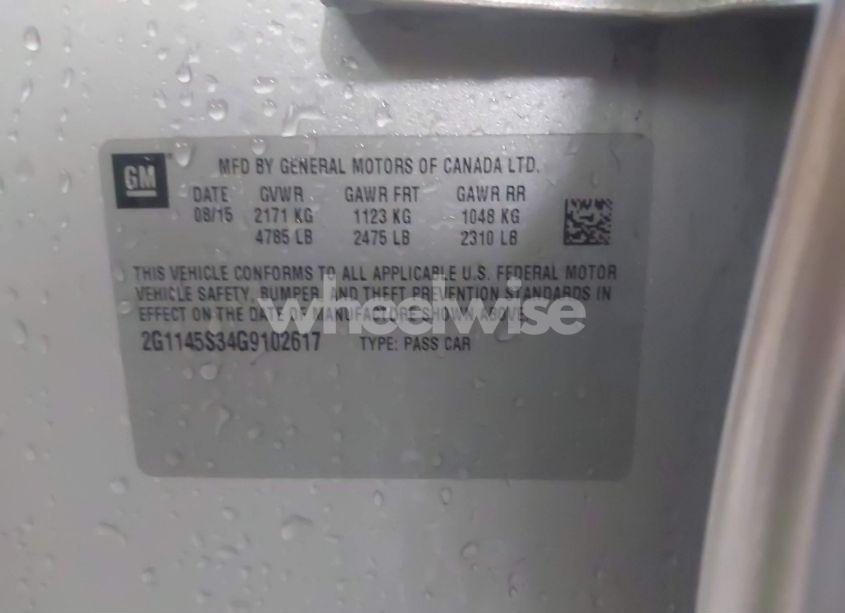 Photo 9 of 2016 Chevrolet Impala 2LZ (VIN 2G1145S34G9102617)