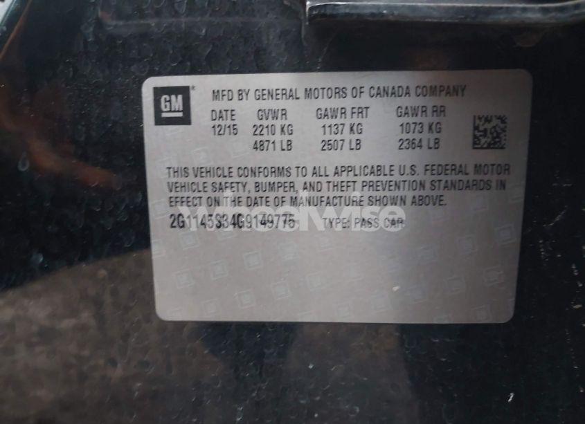 Photo 9 of 2016 Chevrolet Impala 2LZ (VIN 2G1145S34G9149775)