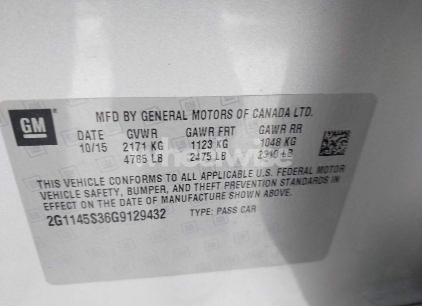 Photo 9 of 2016 Chevrolet Impala 2LZ (VIN 2G1145S36G9129432)