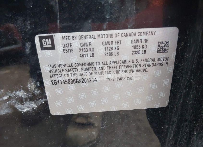 Photo 9 of 2016 Chevrolet Impala 2LZ (VIN 2G1145S36G9201214)