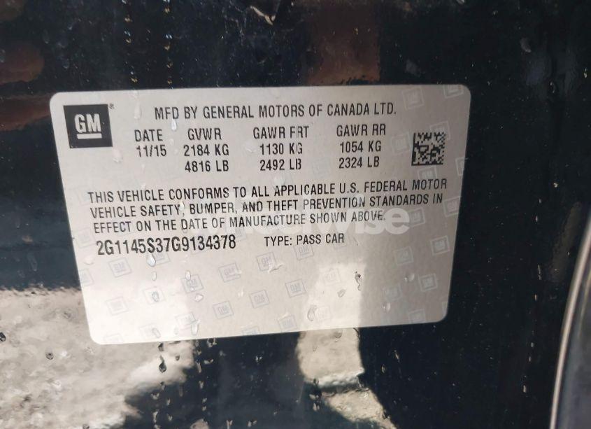 Photo 9 of 2016 Chevrolet Impala 2LZ (VIN 2G1145S37G9134378)