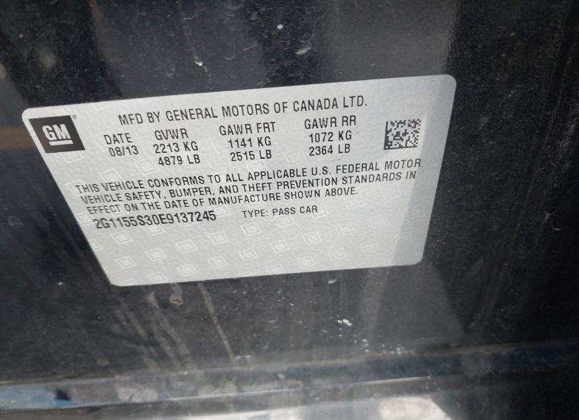 Photo 9 of 2014 Chevrolet Impala 2LZ (VIN 2G1155S30E9137245)
