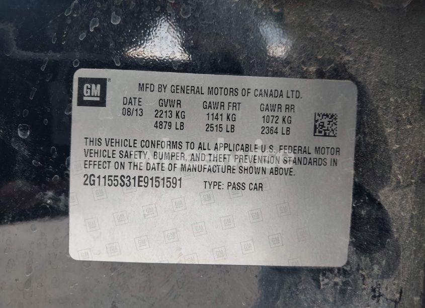 Photo 9 of 2014 Chevrolet Impala 2LZ (VIN 2G1155S31E9151591)