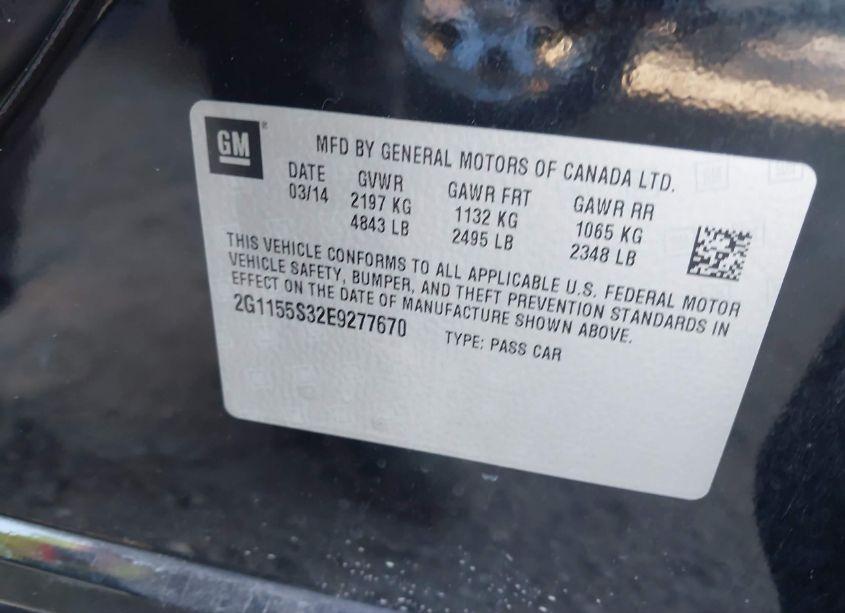 Photo 9 of 2014 Chevrolet Impala 2LZ (VIN 2G1155S32E9277670)