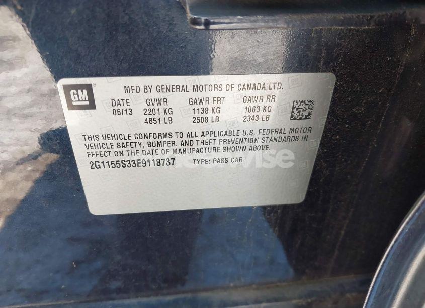 Photo 9 of 2014 Chevrolet Impala 2LZ (VIN 2G1155S33E9118737)
