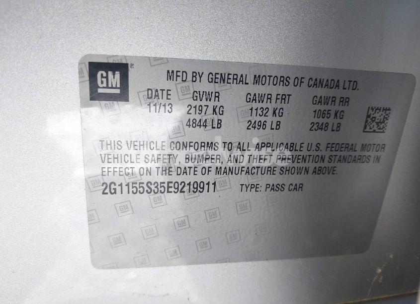 Photo 9 of 2014 Chevrolet Impala 2LZ (VIN 2G1155S35E9219911)