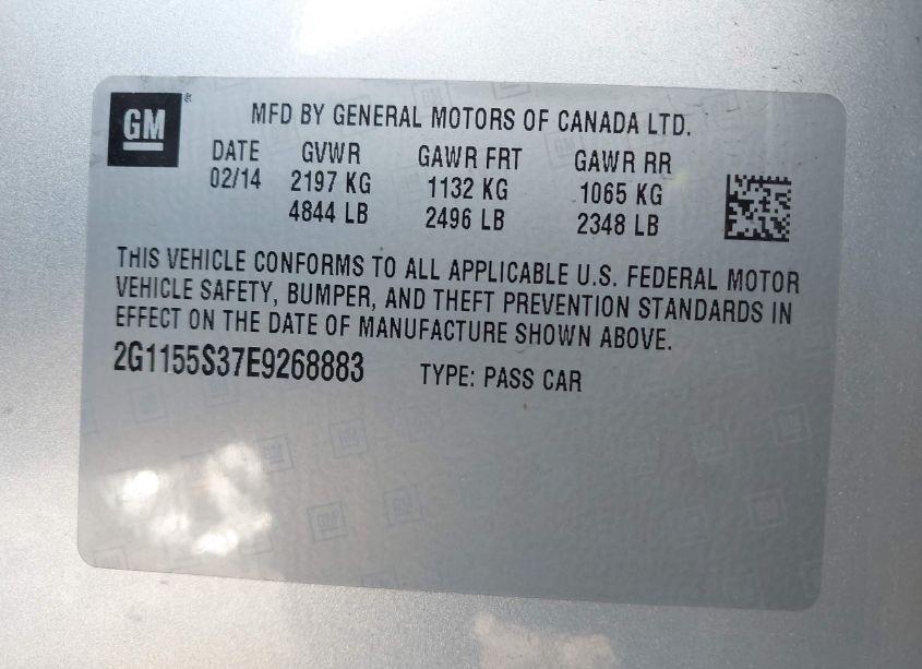 Photo 9 of 2014 Chevrolet Impala 2LZ (VIN 2G1155S37E9268883)