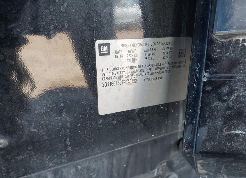 Photo 9 of 2015 Chevrolet Impala 2LZ (VIN 2G1165S30F9140452)