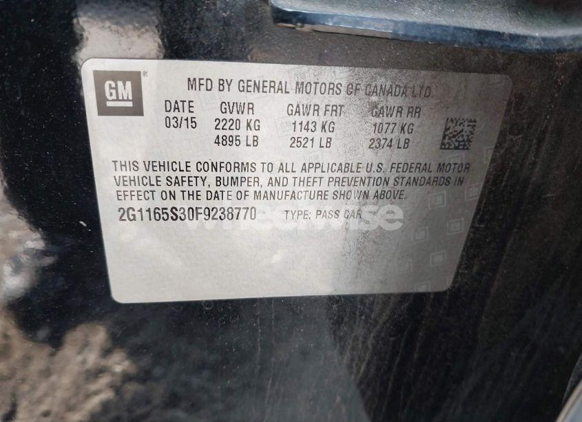 Photo 9 of 2015 Chevrolet Impala 2LZ (VIN 2G1165S30F9238770)