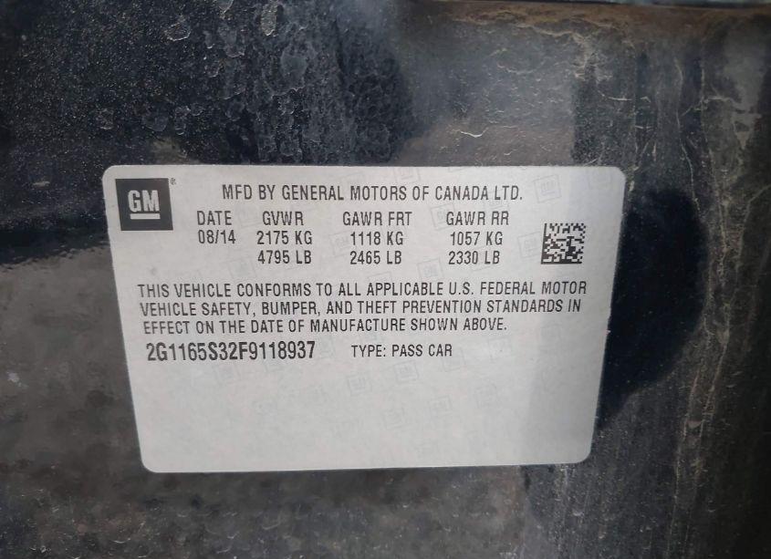 Photo 9 of 2015 Chevrolet Impala 2LZ (VIN 2G1165S32F9118937)