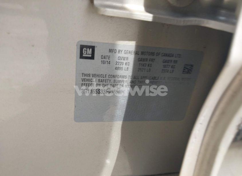 Photo 9 of 2015 Chevrolet Impala 2LZ (VIN 2G1165S33F9166026)