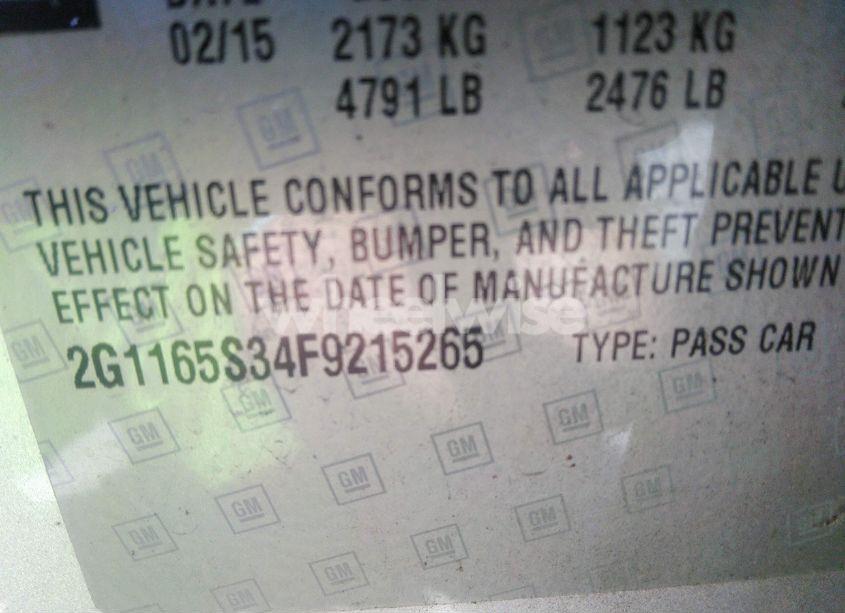 Photo 9 of 2015 Chevrolet Impala 2LZ (VIN 2G1165S34F9215265)