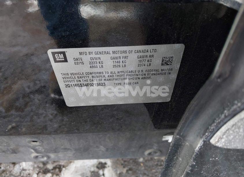 Photo 9 of 2015 Chevrolet Impala 2LZ (VIN 2G1165S34F9215623)