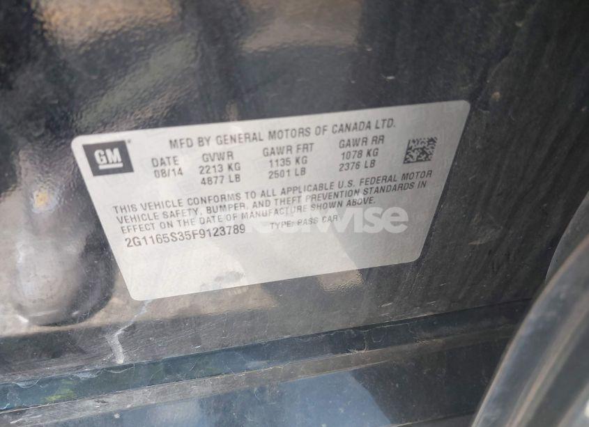 Photo 9 of 2015 Chevrolet Impala 2LZ (VIN 2G1165S35F9123789)