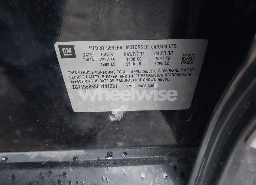 Photo 9 of 2015 Chevrolet Impala 2LZ (VIN 2G1165S38F9141221)