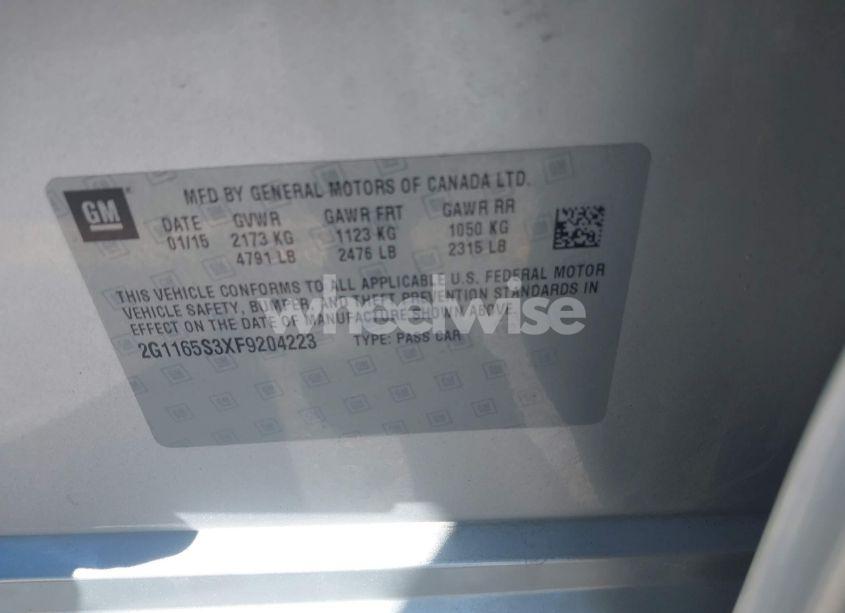 Photo 9 of 2015 Chevrolet Impala 2LZ (VIN 2G1165S3XF9204223)