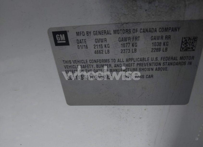 Photo 9 of 2016 Chevrolet Impala 1FL (VIN 2G11X5SA7G9159951)