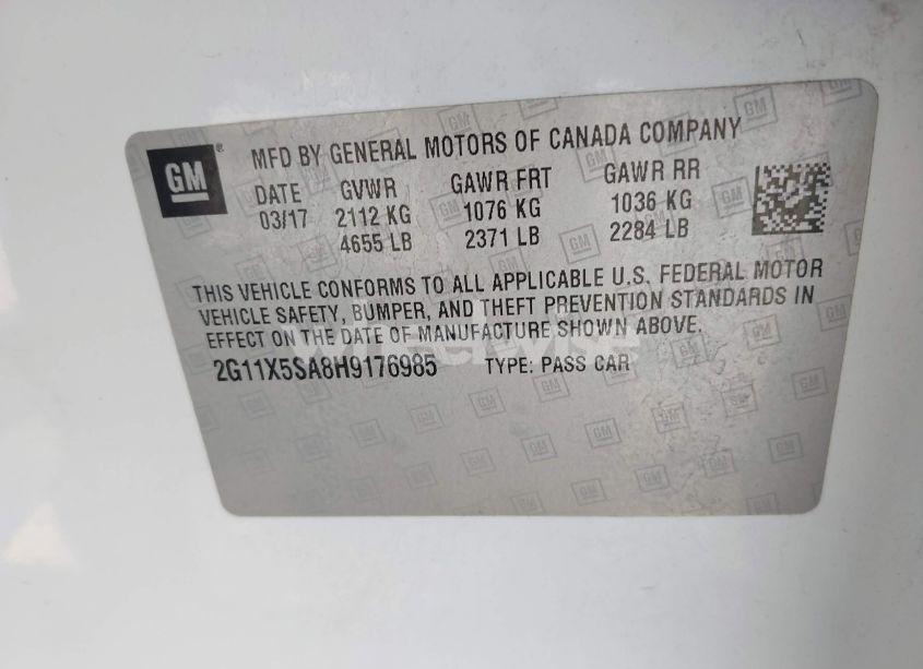 Photo 9 of 2017 Chevrolet Impala 1FL (VIN 2G11X5SA8H9176985)