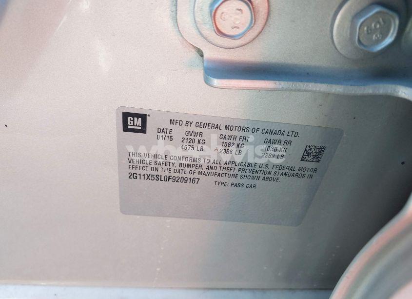 Photo 9 of 2015 Chevrolet Impala 1FL (VIN 2G11X5SL0F9209167)