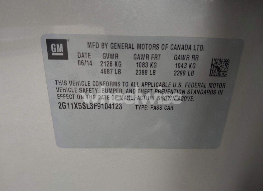 Photo 9 of 2015 Chevrolet Impala 1FL (VIN 2G11X5SL3F9104123)