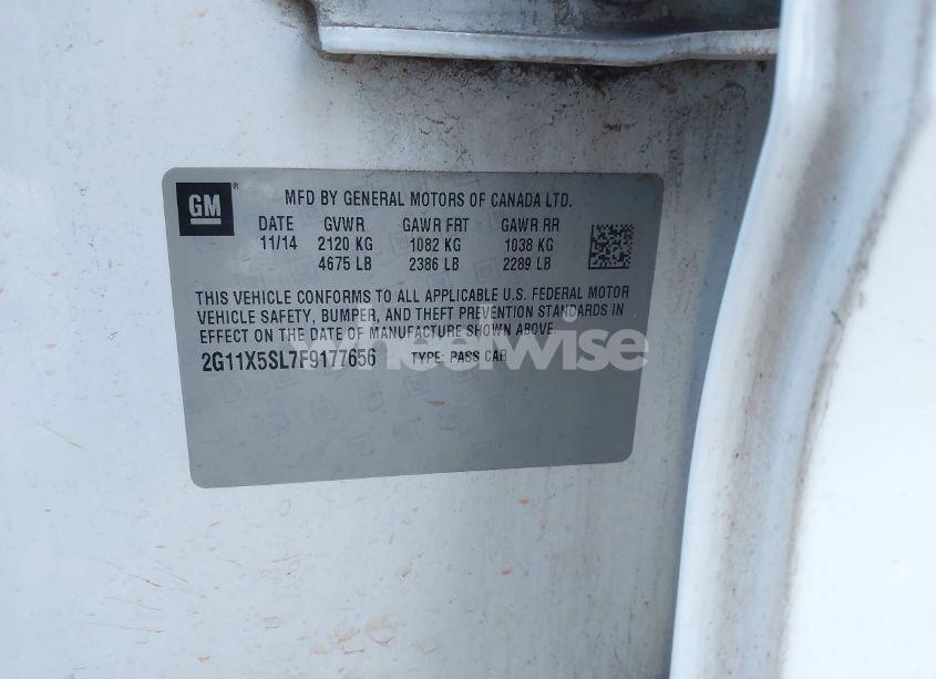 Photo 9 of 2015 Chevrolet Impala 1FL (VIN 2G11X5SL7F9177656)