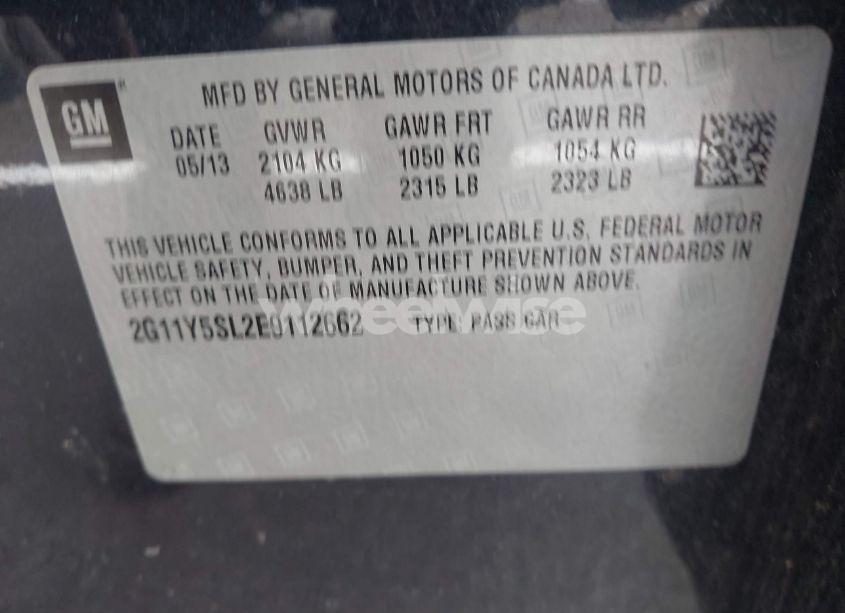 Photo 9 of 2014 Chevrolet Impala 1LS (VIN 2G11Y5SL2E9112662)