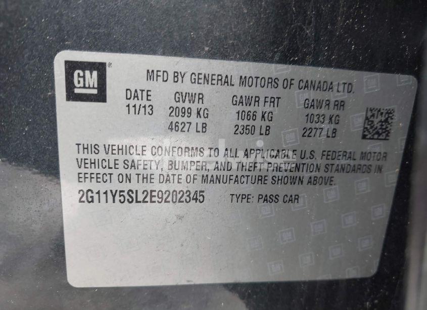 Photo 9 of 2014 Chevrolet Impala 1LS (VIN 2G11Y5SL2E9202345)