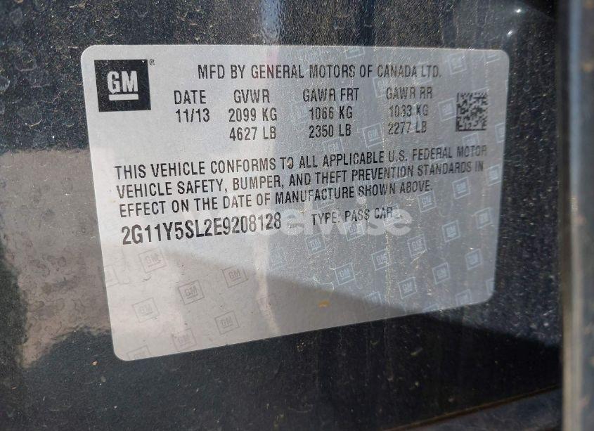 Photo 9 of 2014 Chevrolet Impala 1LS (VIN 2G11Y5SL2E9208128)