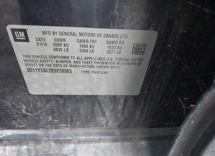 Photo 9 of 2014 Chevrolet Impala 1LS (VIN 2G11Y5SL2E9239363)