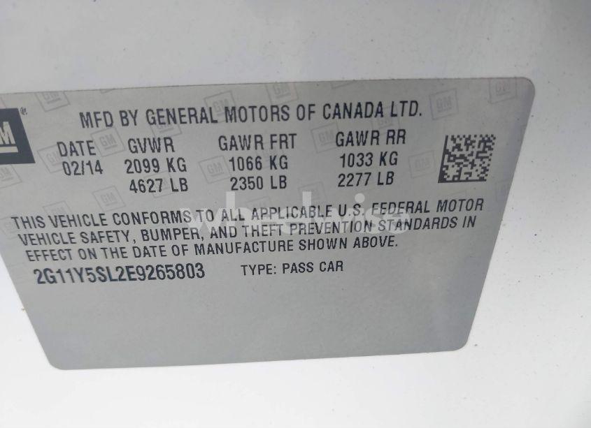 Photo 9 of 2014 Chevrolet Impala 1LS (VIN 2G11Y5SL2E9265803)