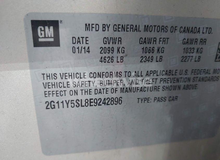 Photo 9 of 2014 Chevrolet Impala 1LS (VIN 2G11Y5SL8E9242896)