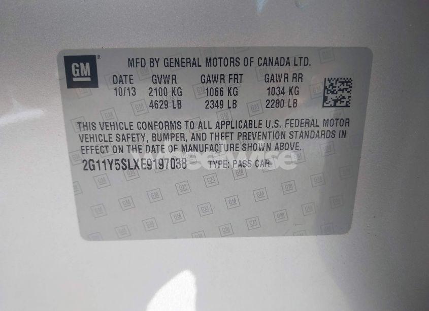 Photo 9 of 2014 Chevrolet Impala 1LS (VIN 2G11Y5SLXE9197038)