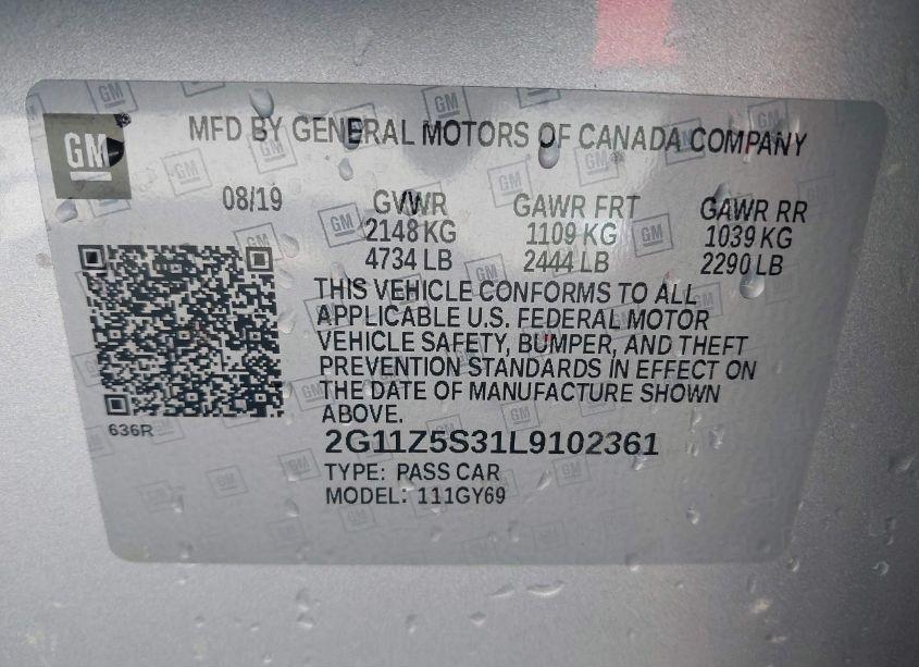 Photo 9 of 2020 Chevrolet Impala FWD LT (VIN 2G11Z5S31L9102361)