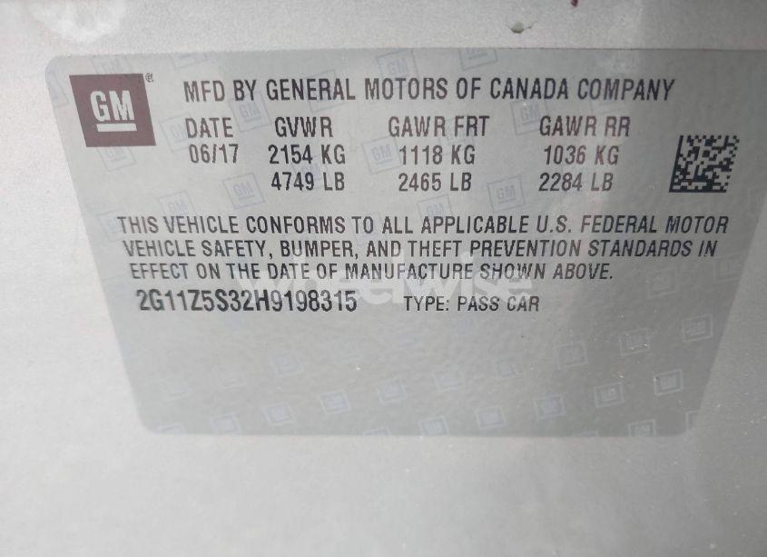 Photo 9 of 2017 Chevrolet Impala LS (VIN 2G11Z5S32H9198315)