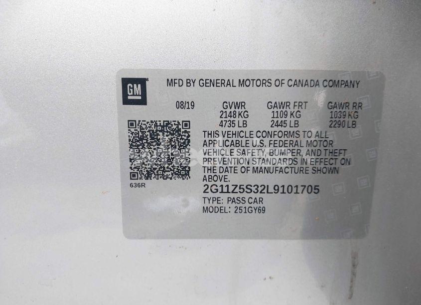 Photo 9 of 2020 Chevrolet Impala FWD LT (VIN 2G11Z5S32L9101705)