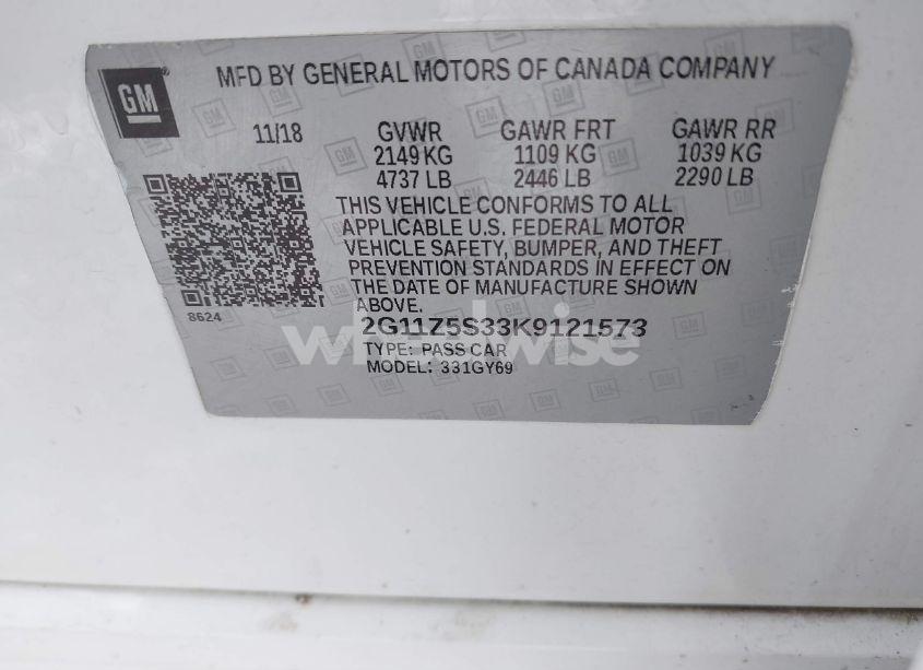 Photo 9 of 2019 Chevrolet Impala LT (VIN 2G11Z5S33K9121573)