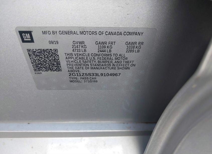 Photo 9 of 2020 Chevrolet Impala FWD LT (VIN 2G11Z5S33L9104967)