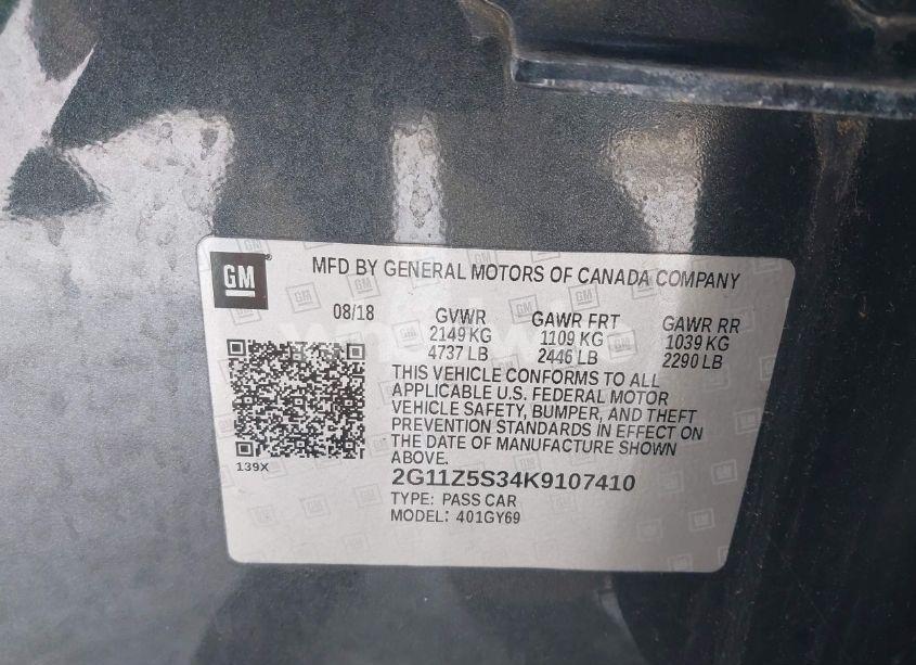 Photo 9 of 2019 Chevrolet Impala LT (VIN 2G11Z5S34K9107410)