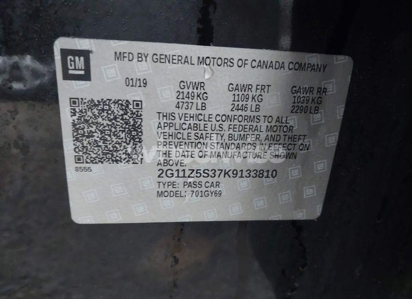 Photo 9 of 2019 Chevrolet Impala LT (VIN 2G11Z5S37K9133810)